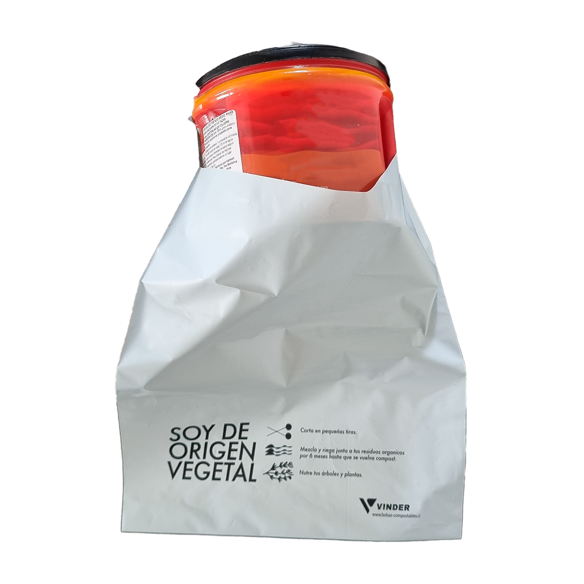 Bolsa courier blanca compostable lisa 30x36 cm sobre de envío medida estándar para ropa y e-commerce Vinder Chile