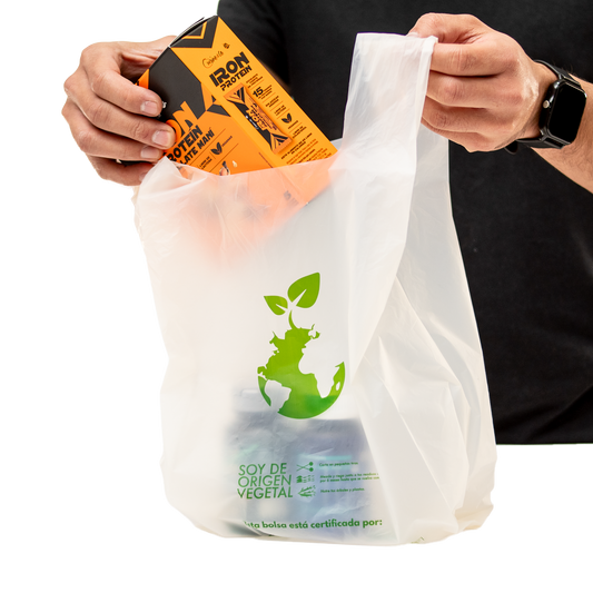 Bolsa camiseta compostable 35x45