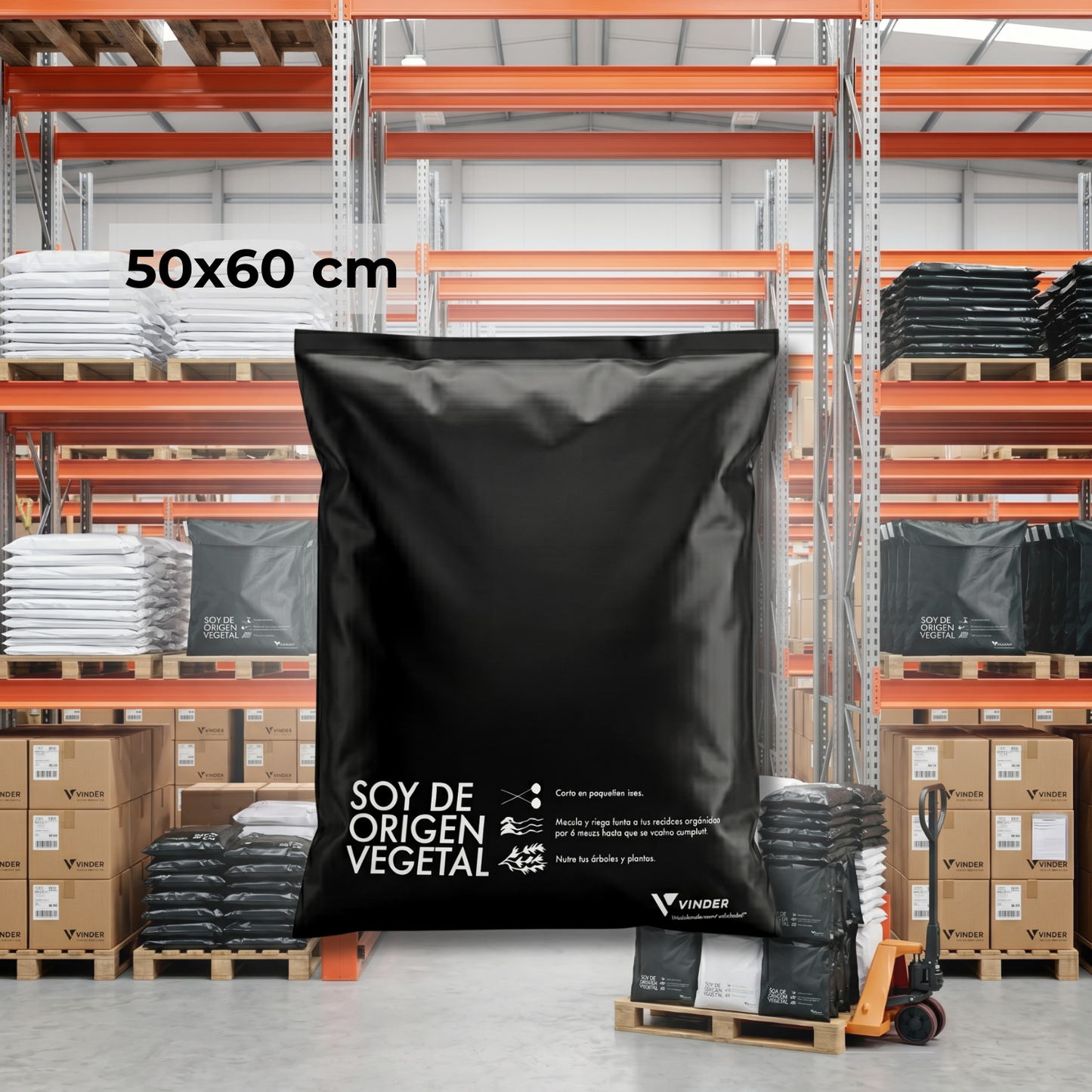 Bolsa Courier Compostable Negra 50x60 Por Mayor
