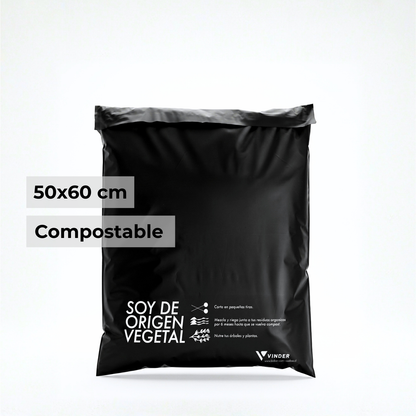 Bolsa Courier Compostable Negra 50x60 Por Mayor