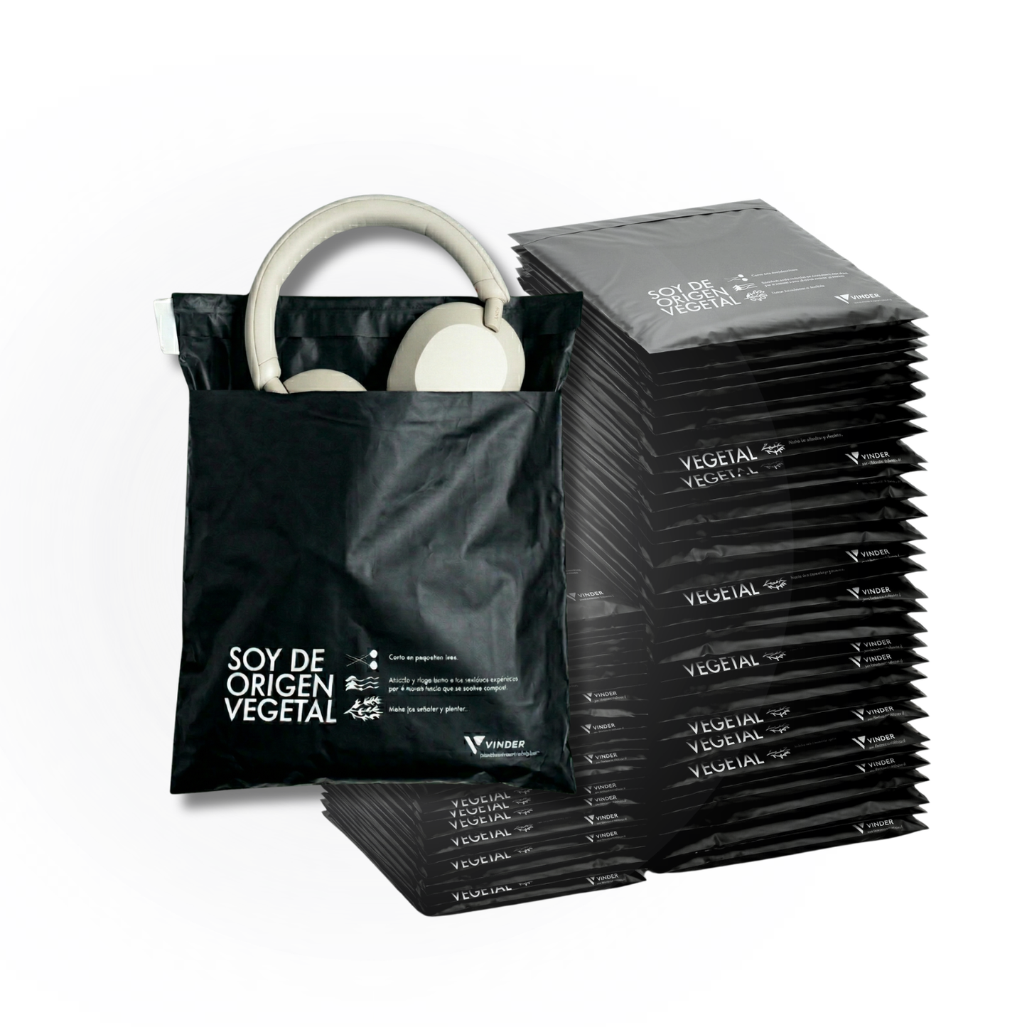 Bolsa Courier Compostable Negra 30x36 Por Mayor