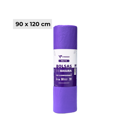 Mayorista - Bolsas de basura 90x120 compostable (morada o verde según stock)