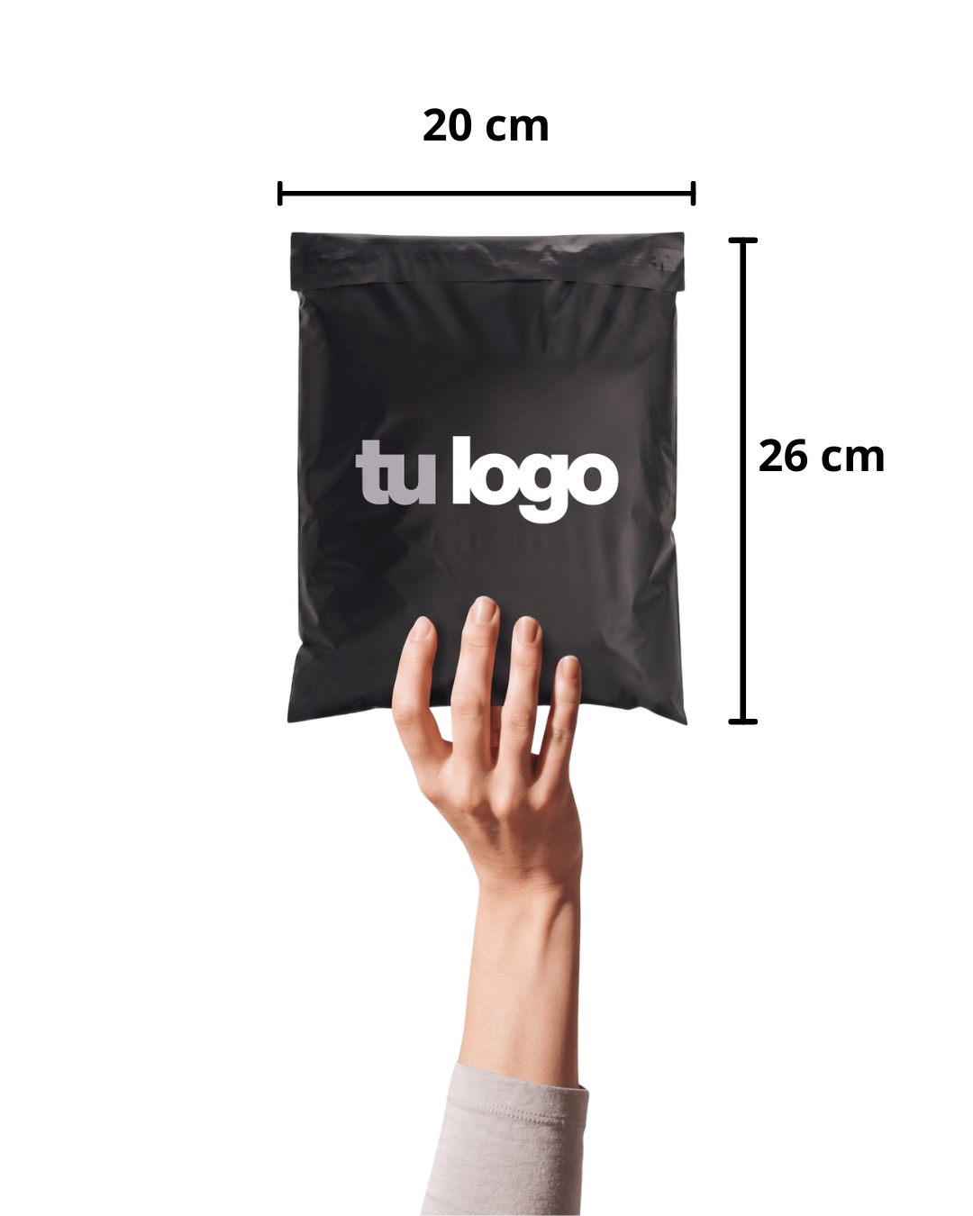 Bolsa courier personalizada Negra 20x26