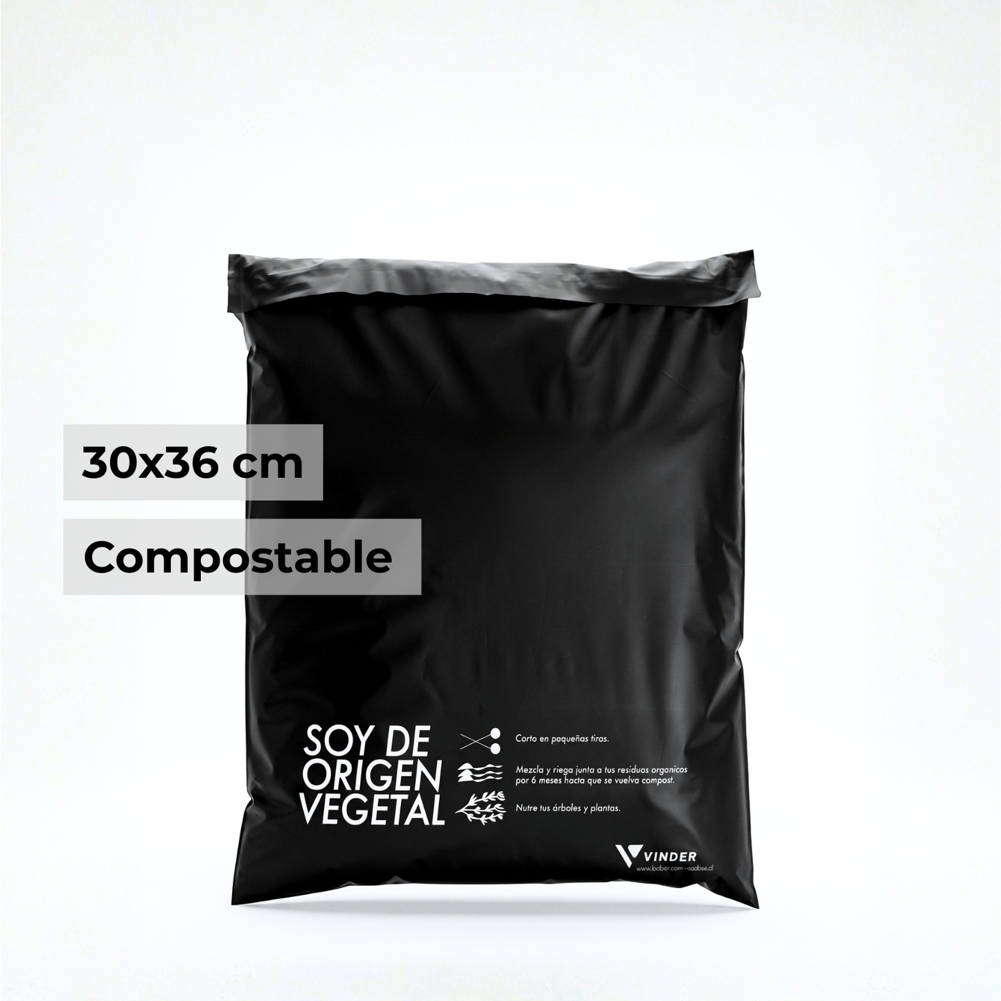 Bolsa Courier Compostable Negra 30x36 Por Mayor