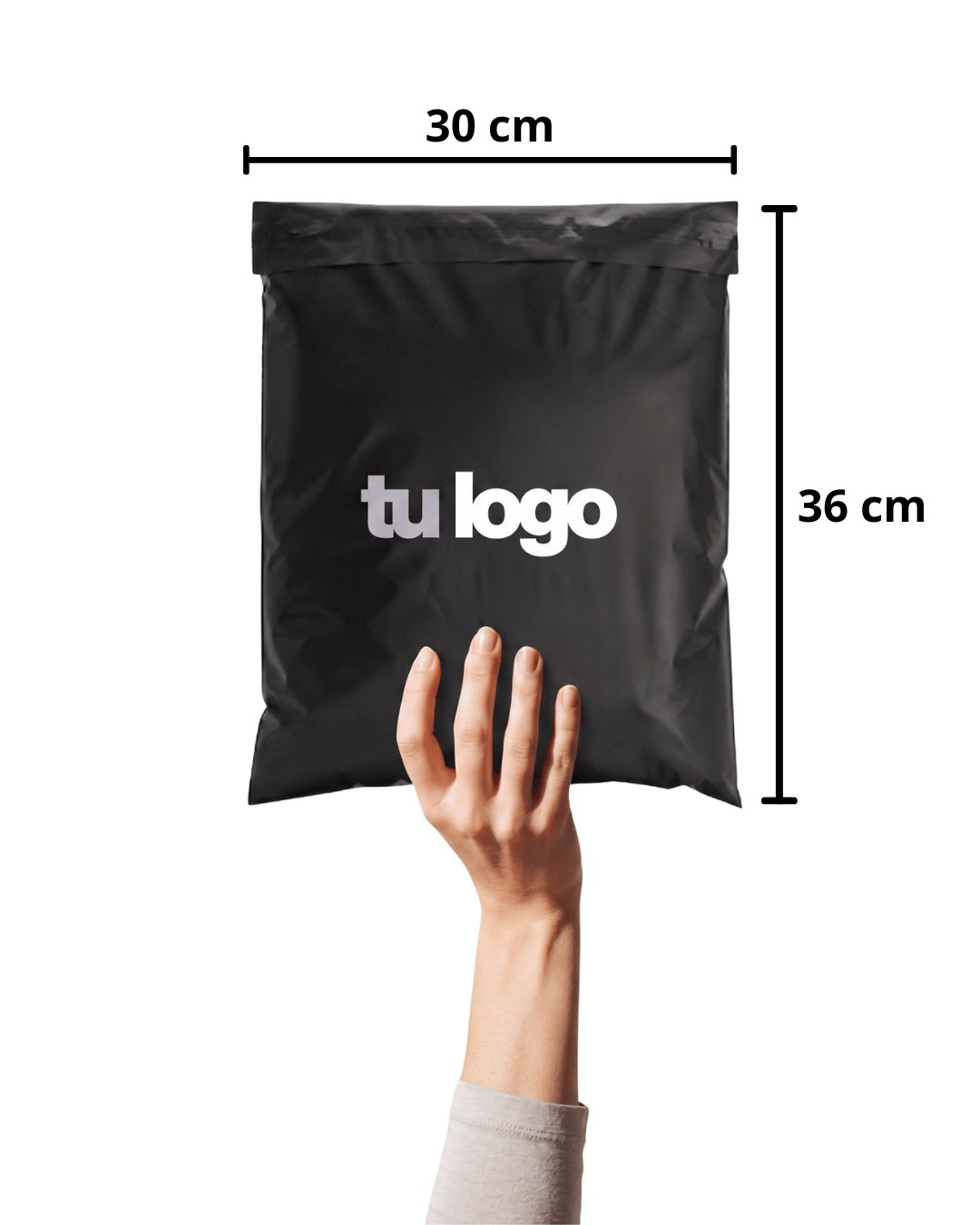 Bolsa courier personalizada Negra 30x36