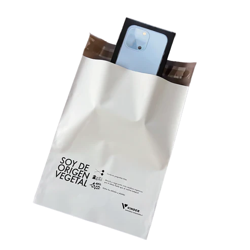 Bolsa courier blanca compostable lisa 20x26 cm sobre de envío pequeño para joyería cosmética y accesorios Vinder Chile