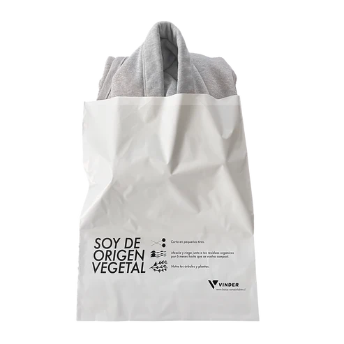 Bolsa courier blanca compostable lisa 40x50 cm sobre de envío grande de alta resistencia 40 micrones Vinder Chile