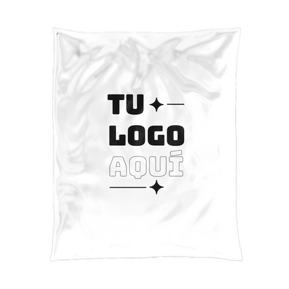 Bolsa courier compostable blanca personalizada con logo 50x60 cm sobre de envío extra grande para productos voluminosos y retail Vinder Chile