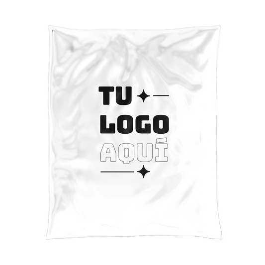 Bolsa courier compostable blanca personalizada con logo 50x60 cm sobre de envío extra grande para productos voluminosos y retail Vinder Chile