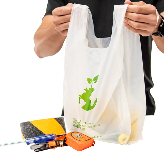 Bolsa camiseta compostable 35x45