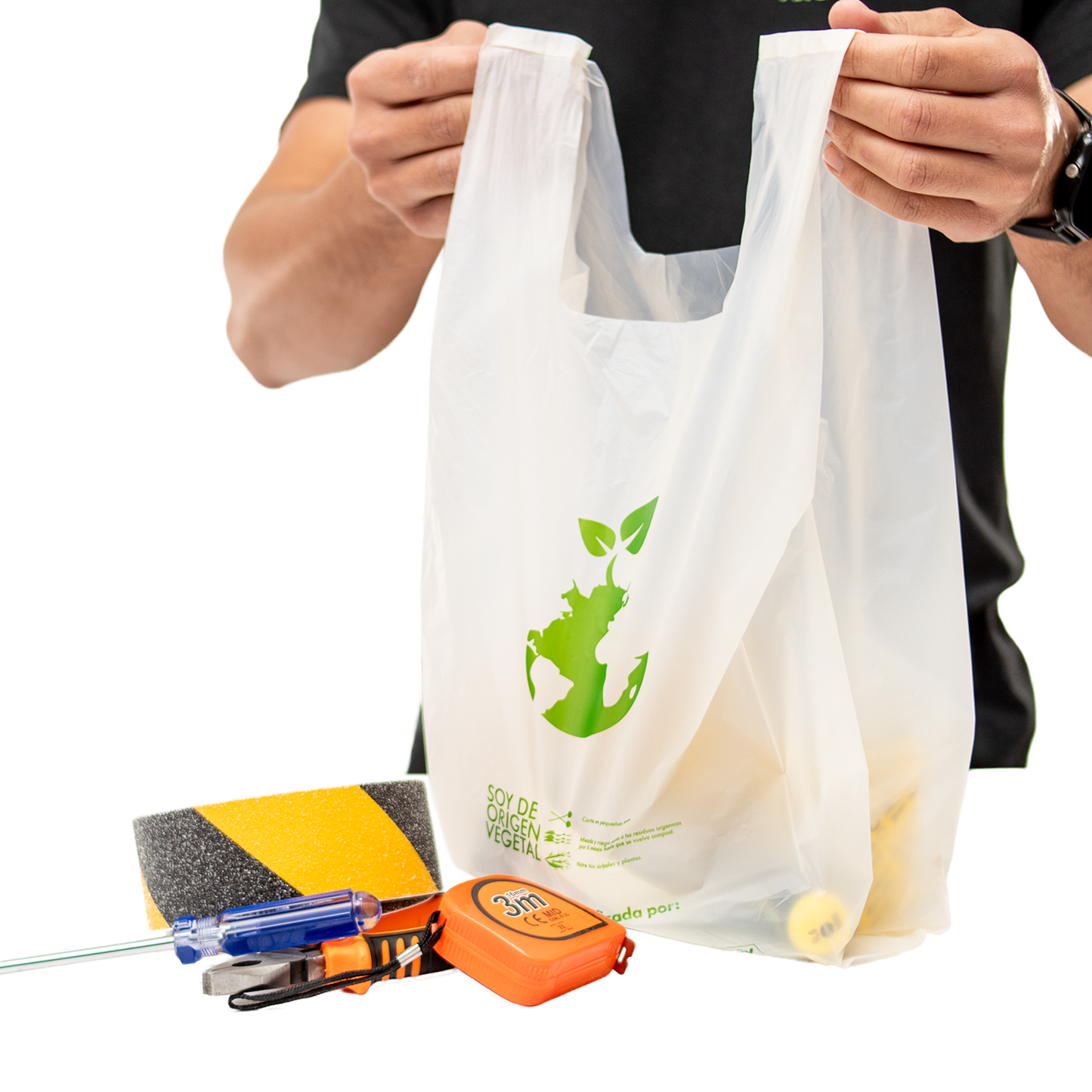 Bolsa camiseta compostable 35x45
