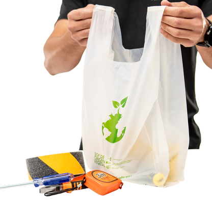 Bolsa camiseta compostable 35x45