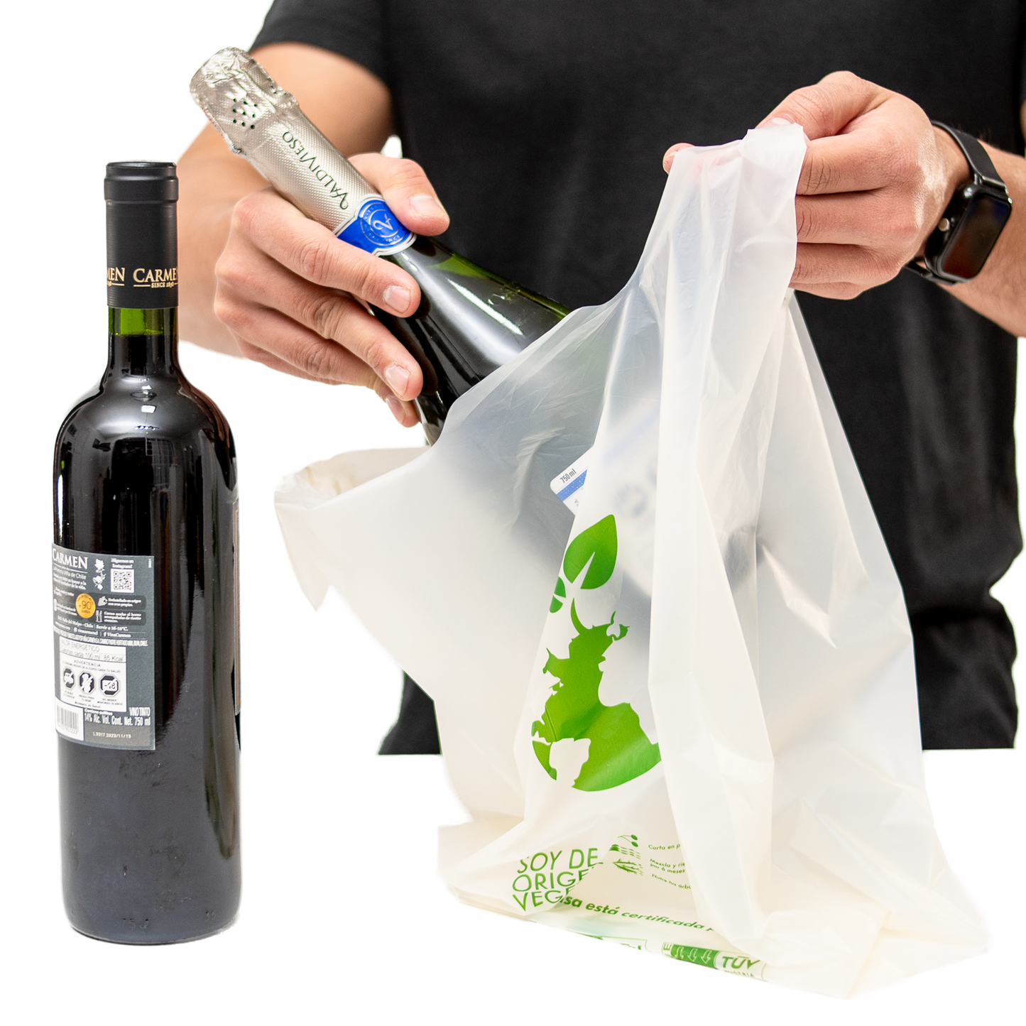 Bolsa camiseta compostable 40x50