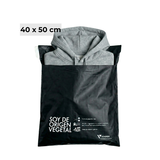 Bolsa Courier Compostable Negra 40x50 Por Mayor