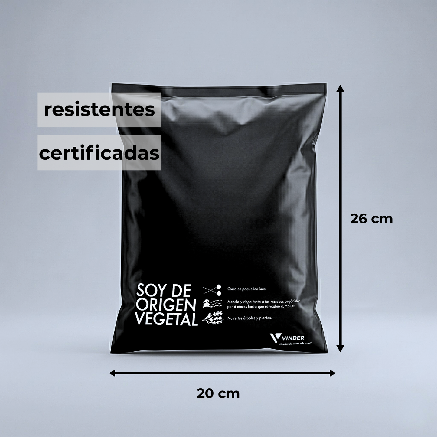 Bolsa Courier Compostable Negra 20x26 Por Mayor