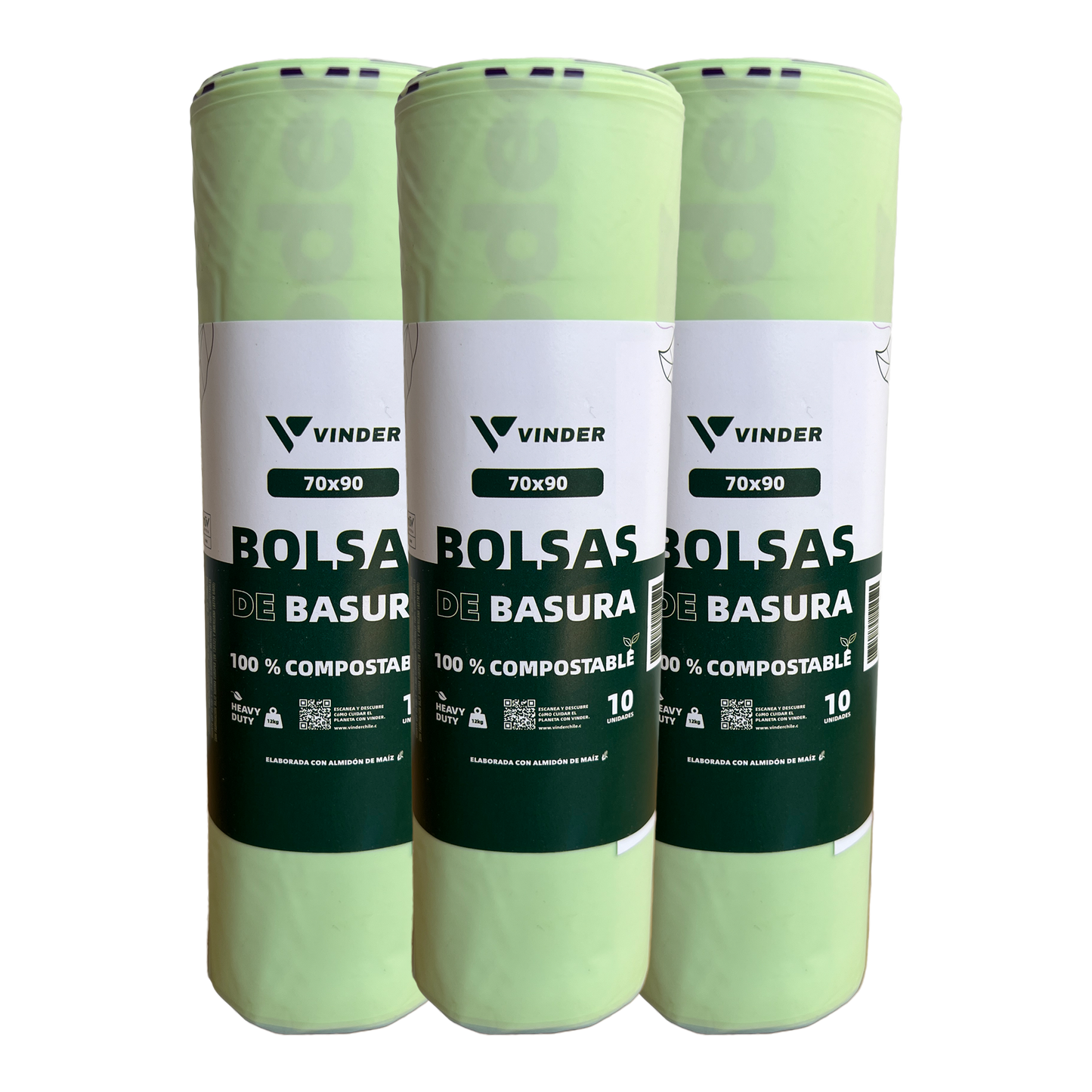 Bolsa de Basura Compostable - 3 Rollos (morada o verde según stock)