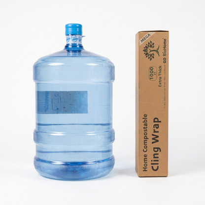Alusa film compostable y biodegradable para tapar platos y conservar comida en refrigerador, rollo de 45 cm x 300 metros.